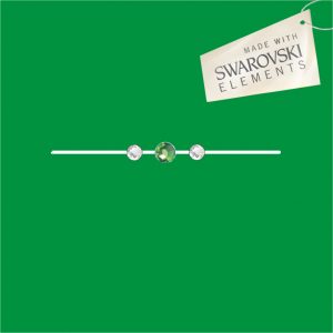 Obr. 48 swarovski 1 zelený 2 strieborné