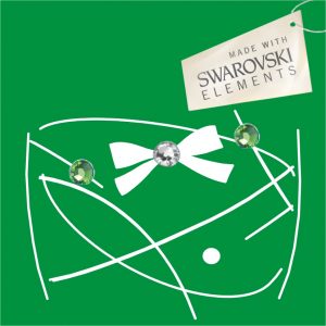 Obr. 50 swarovski 1 strieborný 2 zelené