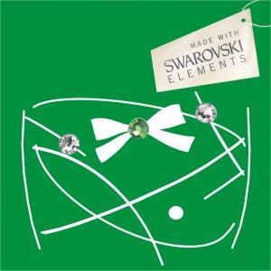 Obr. 50 swarovski 1 zelený 2 strieborné