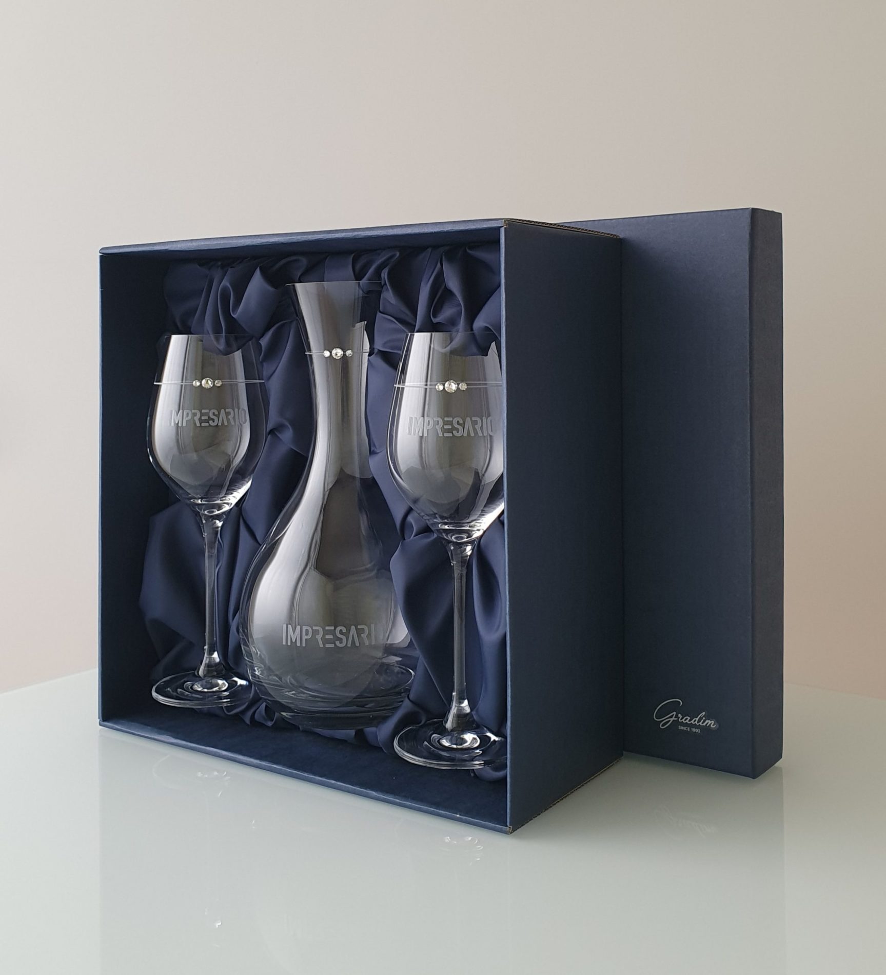 Firemný set Gradim crystals, karafa 1200 ml + 2 ks víno 360 ml - Image 2